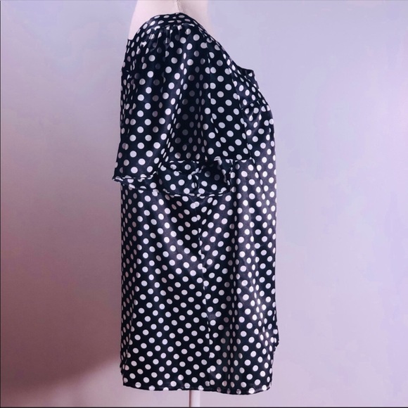 Style & Co black & white baby doll polka dot- 16 - Picture 4 of 7
